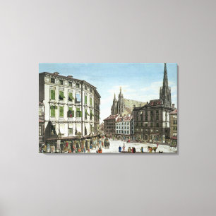 Stock-im-Eisen-Platz, met St. Stephan's Canvas Afdruk