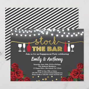 Stock invitation bar Rouge noir et or blanc