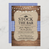 Stock Invitation du Bar Blue Rustic Navy Party (Devant / Derrière)