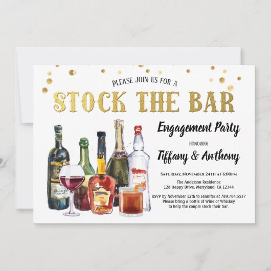 Stock Invitation du Bar Engagement Party (Devant)