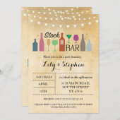 Stock Invitation Fiançailles du Bar Lights Party (Devant / Derrière)