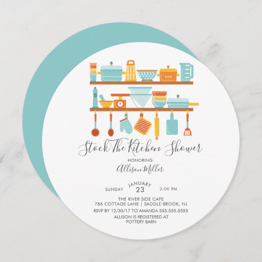 Stock La Cuisine Douche Invitations (Devant / Derrière)