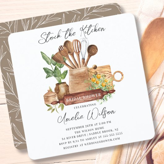 Stock La Cuisine nuptiale de douche Invitation