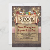 Stock Le Bar BBQ Invitations Rustiques (Devant)