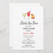 Stock le Bar cocktail Couples douche invitation (Devant / Derrière)