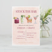 Stock Le Bar Couples Wedding showers Invitations (Debout devant)