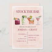 Stock Le Bar Couples Wedding showers Invitations (Devant / Derrière)