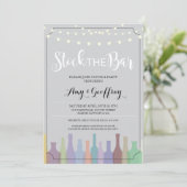 Stock Le Bar Grey Fiançailles Couples Invitation (Debout devant)