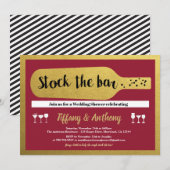 Stock le bar invitation bordeaux et or (Devant / Derrière)