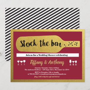 Stock le bar invitation bordeaux et or