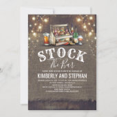 Stock Le Bar Invitations Rustique Couples Douche (Devant)