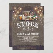 Stock Le Bar Invitations Rustique Couples Douche (Devant / Derrière)