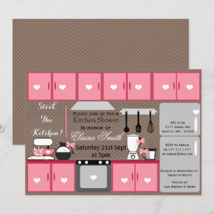 Stock mignonne la cuisine Invitation douche nuptia