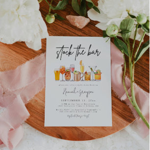 Stock moderne Le Bar Couples Douche Invitation