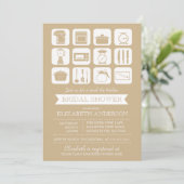 Stock rétro de la cuisine Invitation de douche nup (Debout devant)