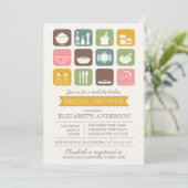 Stock rétro de la cuisine Invitation de douche nup (Debout devant)