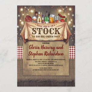 Stock The Bar BBQ Invitations Rustiques