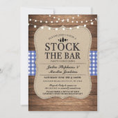 Stock The Bar Blauw Rustieke Navy Feest Uitnodigin Kaart (Voorkant)