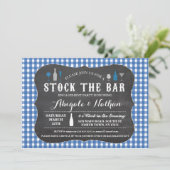 Stock The Bar Blue Engagement Party Invitation (Debout devant)