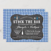 Stock The Bar Blue Engagement Party Invitation (Devant / Derrière)
