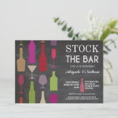 Stock The Bar Chalk Bouteilles Fête Invitation (Debout devant)