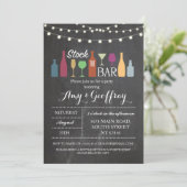 Stock The Bar Chalk Party Fiançailles Invitation (Debout devant)