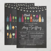 Stock The Bar Chalk Party Fiançailles Invitation (Devant / Derrière)