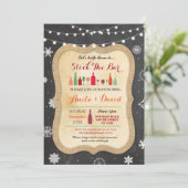 Stock The Bar Christmas Snowflake Chalk Invitation (Debout devant)