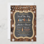 Stock The Bar Christmas Snowflake Wood Invitation (Devant)