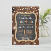 Stock The Bar Christmas Snowflake Wood Invitation (Debout devant)