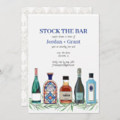 Stock The Bar Couples Wedding shower Invitation (Devant / Derrière)