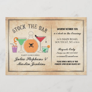 Stock The Bar Gothic Party Invitation Fiançailles
