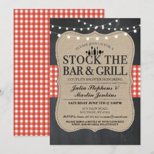 Stock The Bar & Grill Engagement Party Invitation