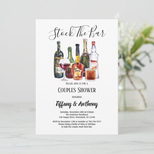 Stock The Bar Invitation Couples Douche (Debout devant)