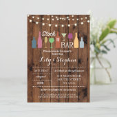 Stock The Bar Rustic Party Fiançailles Invitation (Debout devant)