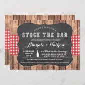Stock The Bar Rustic Red Couples Douche Invitation (Devant / Derrière)