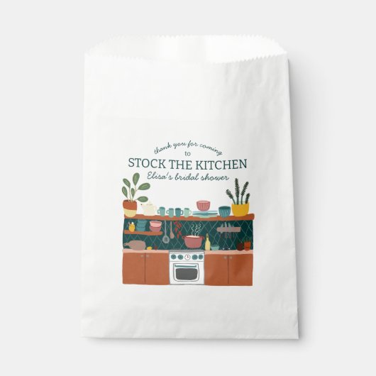 STOCK THE KITCHEN Bridal Shower Cute CUSTOM Bedankzakje (Voorkant)
