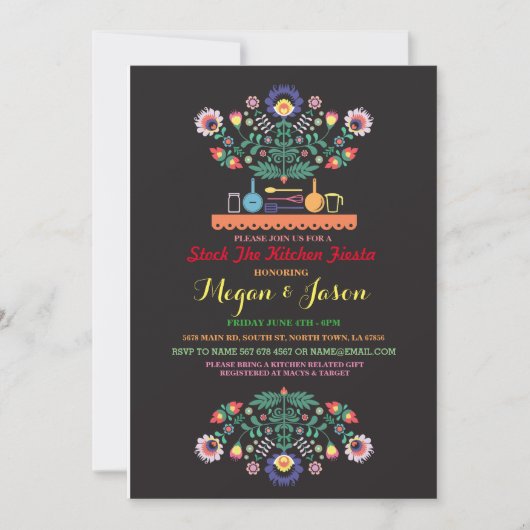 Stock The Kitchen Fiesta Mexico Party Invitation (Devant)