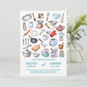 Stock the Kitchen Modern Couples Wedding Shower Kaart (Staand voorkant)