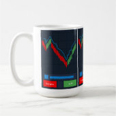 Stock Trader Café Mug avec chandelier graphique (Gauche)