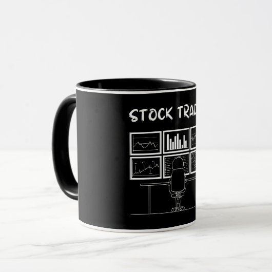 Stock Trader Funny Logo Mok (Voorkant links)