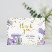 Stock violet Carte de remerciements de cuisine (Debout devant)