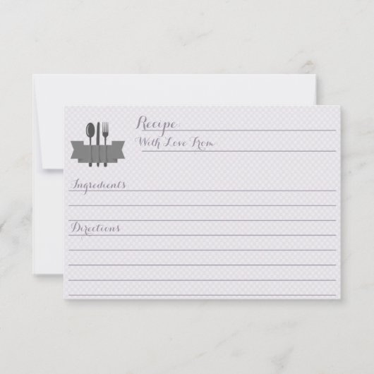 Stock violet la cuisine Carte de recette de douche (Devant)