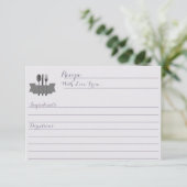 Stock violet la cuisine Carte de recette de douche (Debout devant)