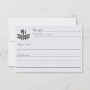 Stock violet la cuisine Carte de recette de douche