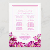 Stockbloemen roze waterverf trouwprogramma programma (Achterkant)