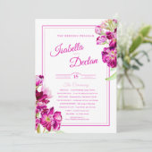 Stockbloemen roze waterverf trouwprogramma programma (Staand voorkant)