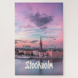 Stockholm Capital of Sweden Night Skyline Legpuzzel