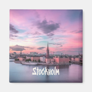 Stockholm Capital of Sweden Night Skyline Magneet