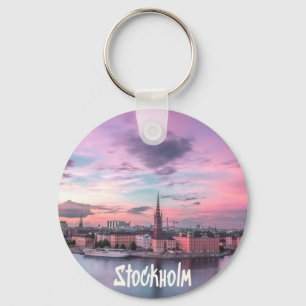 Stockholm Capital of Sweden Night Skyline Sleutelhanger